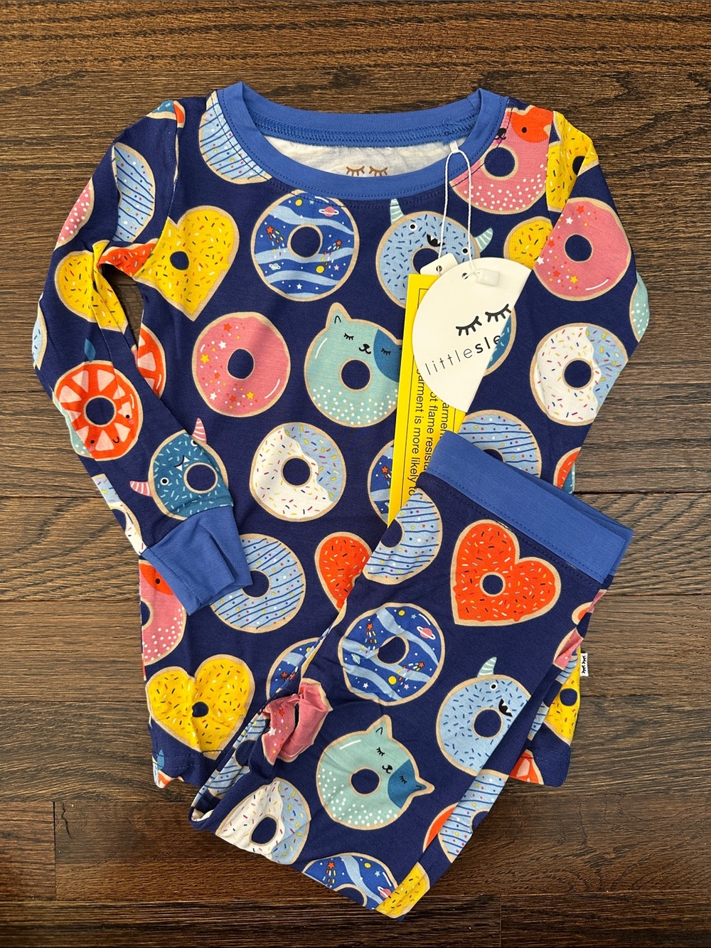 Little Sleepies Navy Donut & Heart Print Pajama Set